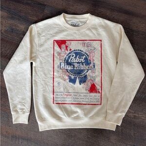 Pabst Blue Ribbon Cream Graphic Sweater